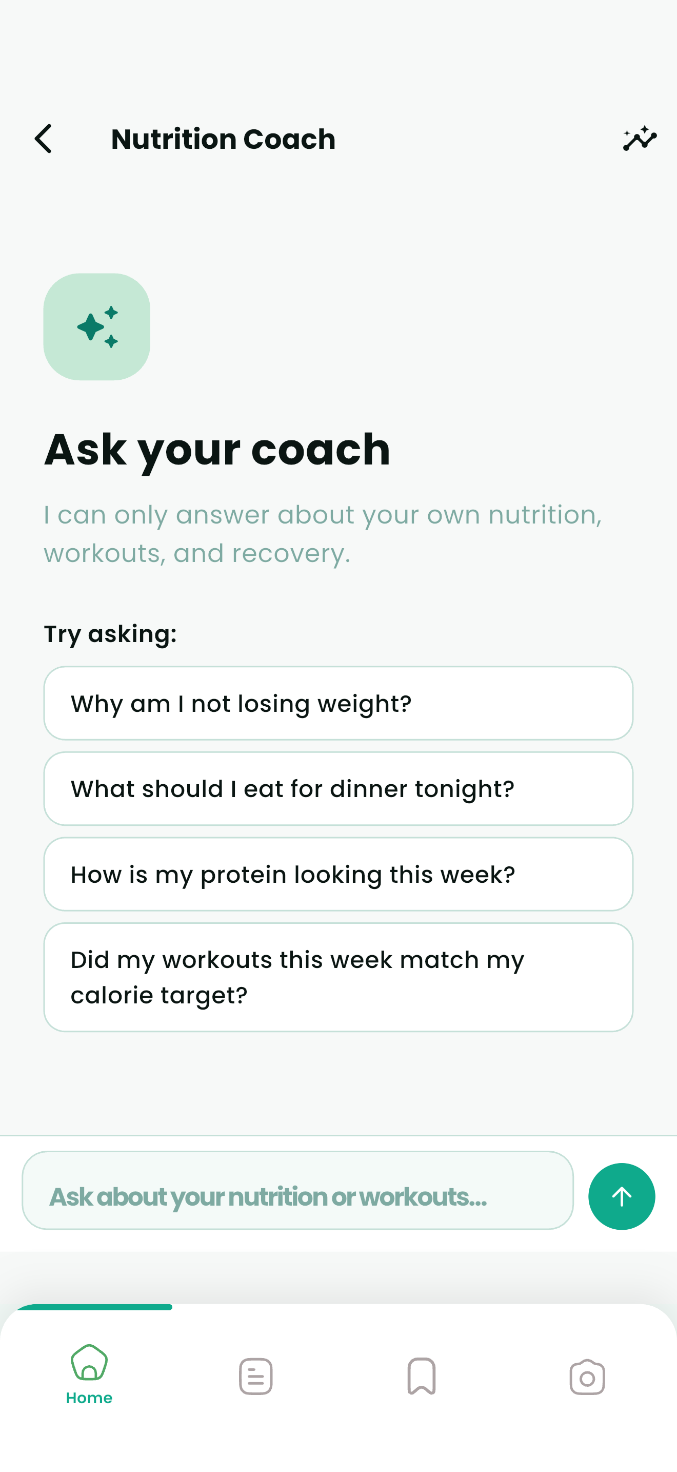 AI Nutrition Coach answering personalized nutrition questions
